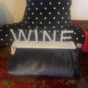Silver Glitter Wine Sign